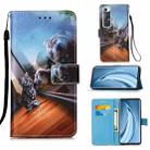 For Xiaomi Mi 10S Colored Drawing Pattern Plain Weave Horizontal Flip Leather Case with Holder & Card Slot & Wallet & Lanyard(Mirror Cat) - 1