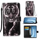 For Xiaomi Mi 10S Colored Drawing Pattern Plain Weave Horizontal Flip Leather Case with Holder & Card Slot & Wallet & Lanyard(Black And White Tiger) - 1