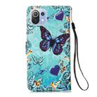 For Xiaomi Mi 11 Lite Colored Drawing Pattern Plain Weave Horizontal Flip Leather Case with Holder & Card Slot & Wallet & Lanyard(Caring Butterfly) - 3