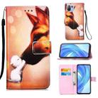 For Xiaomi Mi 11 Lite Colored Drawing Pattern Plain Weave Horizontal Flip Leather Case with Holder & Card Slot & Wallet & Lanyard(Hound Kiss) - 1