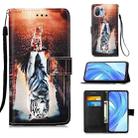 For Xiaomi Mi 11 Lite Colored Drawing Pattern Plain Weave Horizontal Flip Leather Case with Holder & Card Slot & Wallet & Lanyard(Cats And Tigers) - 1
