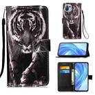 For Xiaomi Mi 11 Lite Colored Drawing Pattern Plain Weave Horizontal Flip Leather Case with Holder & Card Slot & Wallet & Lanyard(Black And White Tiger) - 1