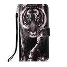 For Xiaomi Mi 11 Lite Colored Drawing Pattern Plain Weave Horizontal Flip Leather Case with Holder & Card Slot & Wallet & Lanyard(Black And White Tiger) - 2