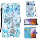 For Xiaomi Mi 11 Pro Colored Drawing Pattern Plain Weave Horizontal Flip Leather Case with Holder & Card Slot & Wallet & Lanyard(Tower Butterfly) - 1