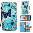 For Xiaomi Redmi Note 10 Pro / Note 10 Pro Max Colored Drawing Pattern Plain Weave Horizontal Flip Leather Case with Holder & Card Slot & Wallet & Lanyard(Caring Butterfly) - 1