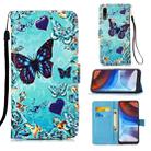 For Motorola Moto E7 Power Colored Drawing Pattern Plain Weave Horizontal Flip Leather Case with Holder & Card Slot & Wallet & Lanyard(Caring Butterfly) - 1