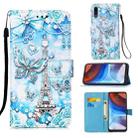 For Motorola Moto E7 Power Colored Drawing Pattern Plain Weave Horizontal Flip Leather Case with Holder & Card Slot & Wallet & Lanyard(Tower Butterfly) - 1