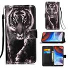 For Motorola Moto E7 Power Colored Drawing Pattern Plain Weave Horizontal Flip Leather Case with Holder & Card Slot & Wallet & Lanyard(Black And White Tiger) - 1