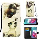 For Motorola Moto G30 / G10 / G10 Power Colored Drawing Pattern Plain Weave Horizontal Flip Leather Case with Holder & Card Slot & Wallet & Lanyard(Cat Looking) - 1