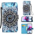 For Motorola Moto G100 / Edge S Colored Drawing Pattern Plain Weave Horizontal Flip Leather Case with Holder & Card Slot & Wallet & Lanyard(Undersea Mandala) - 1