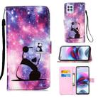 For Motorola Moto G100 / Edge S Colored Drawing Pattern Plain Weave Horizontal Flip Leather Case with Holder & Card Slot & Wallet & Lanyard(Baby Panda) - 1