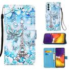 For Samsung Galaxy A82 5G Colored Drawing Pattern Plain Weave Horizontal Flip Leather Case with Holder & Card Slot & Wallet & Lanyard(Tower Butterfly) - 1