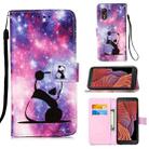 For Samsung Galaxy Xcover 5 Colored Drawing Pattern Plain Weave Horizontal Flip Leather Case with Holder & Card Slot & Wallet & Lanyard(Baby Panda) - 1