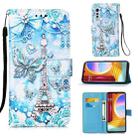 For LG Velvet 2 Pro Colored Drawing Pattern Plain Weave Horizontal Flip Leather Case with Holder & Card Slot & Wallet & Lanyard(Tower Butterfly) - 1