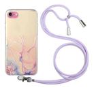 Hollow Marble Pattern TPU Shockproof Protective Case with Neck Strap Rope For iPhone 6(Pink) - 1