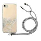 Hollow Marble Pattern TPU Shockproof Protective Case with Neck Strap Rope For iPhone 6 Plus(Grey) - 1