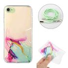 For iPhone SE 2022 / SE 2020 / 8 / 7 Hollow Marble Pattern TPU Shockproof Protective Case with Neck Strap Rope(Green) - 2