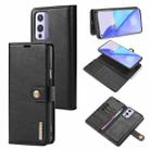 For OnePlus 9 DG.MING Crazy Horse Texture Flip Detachable Magnetic Leather Case with Holder & Card Slots & Wallet(Black) - 1