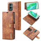 For OnePlus 9 Pro DG.MING Crazy Horse Texture Flip Detachable Magnetic Leather Case with Holder & Card Slots & Wallet(Brown) - 1