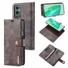 For OnePlus 9 Pro DG.MING Crazy Horse Texture Flip Detachable Magnetic Leather Case with Holder & Card Slots & Wallet(Grey) - 1