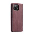 For Xiaomi Mi 11 Lite CaseMe 013 Multifunctional Horizontal Flip Leather Case, with Card Slot & Holder & Wallet(Wine Red) - 3