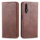 For Huawei Honor 20 AZNS Retro Texture Magnetic Horizontal Flip PU Leather Case with Holder & Card Slots & Photo Frame(Brown) - 1