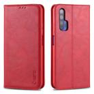 For Huawei Honor 20 Pro AZNS Retro Texture Magnetic Horizontal Flip PU Leather Case with Holder & Card Slots & Photo Frame(Red) - 1