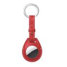 Shockproof Anti-scratch Leather Protective Case Cover with Hang Loop For AirTag, Style:Keychain (Red) - 1
