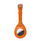 Shockproof Anti-scratch Leather Protective Case Cover with Hang Loop For AirTag, Style:Luggage Tag (Orange) - 1