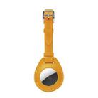Shockproof Anti-scratch Leather Protective Case Cover with Hang Loop For AirTag, Style:Luggage Tag (Yellow) - 1