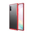 For Galaxy Note 10+ Four Corners Anti-Fall Acrylic +TPU Transparent Frosted Armor Protective Case(Red) - 1