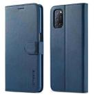 For OPPO F19 / A74 4G LC.IMEEKE Calf Texture Horizontal Flip Leather Case with Holder & Card Slots & Wallet(Blue) - 1