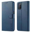 For OPPO F19 Pro / A94 5G LC.IMEEKE Calf Texture Horizontal Flip Leather Case with Holder & Card Slots & Wallet (Blue) - 1