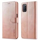 For OPPO F19 Pro / A94 5G LC.IMEEKE Calf Texture Horizontal Flip Leather Case with Holder & Card Slots & Wallet (Rose Gold) - 1