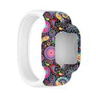 For Garmin Vivofit JR3 No Buckle Silicone Printing Watch Band, Size:S(Peacock) - 1