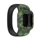 For Garmin Vivofit JR3 No Buckle Silicone Printing Watch Band, Size:S(Camouflage Green) - 1