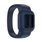 For Garmin Vivofit JR3 No Buckle Silicone Pure Color Watch Band, Size:L(Dark Blue) - 1