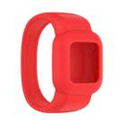 For Garmin Vivofit JR3 No Buckle Silicone Pure Color Watch Band, Size:L(Red) - 1