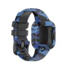For Garmin Vivofit JR3 Silicone Printing Watch Band(Camouflage Blue) - 1