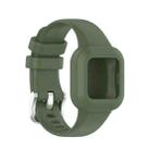 For Garmin Vivofit JR3 Silicone Pure Color Watch Band(Dark Green) - 1