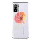 For Xiaomi Redmi Note 10 4G Coloured Drawing Pattern Transparent TPU Protective Case(Flower) - 1