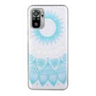 For Xiaomi Redmi Note 10 4G Coloured Drawing Pattern Transparent TPU Protective Case(Blue Flower) - 1