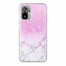 For Xiaomi Redmi Note 10 4G Coloured Drawing Pattern Transparent TPU Protective Case(Marble) - 1