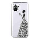 For Xiaomi Mi 11 Lite Coloured Drawing Pattern Transparent TPU Protective Case(Butterfly Girl) - 1