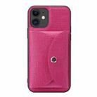 For iPhone 12 Pro ViLi T Series TPU + PU Woven Fabric Magnetic Protective Case with Wallet(Rose Red) - 1