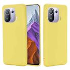 For Xiaomi Mi 11 Pro Solid Color Liquid Silicone Dropproof Full Coverage Protective Case(Yellow) - 1