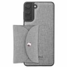 For Samsung Galaxy S21+ 5G ViLi T Series TPU + PU Woven Fabric Magnetic Protective Case with Wallet(Grey) - 1