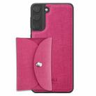 For Samsung Galaxy S21+ 5G ViLi T Series TPU + PU Woven Fabric Magnetic Protective Case with Wallet(Rose Red) - 1