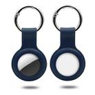 Silicone Case with Keychain Ring for AirTag(Dark Blue) - 1
