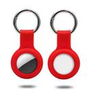 Silicone Case with Keychain Ring for AirTag(Red) - 1